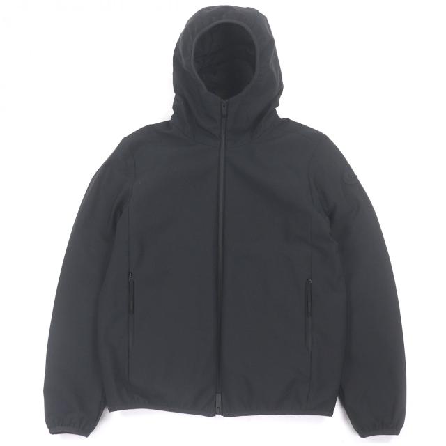 美品□MONCLER モンクレール 2024年製 CHALVES GIUBBOTTO ロゴワッペン フーデッド ライト ダウンジャケット ブラック 1 正規品 メンズ
