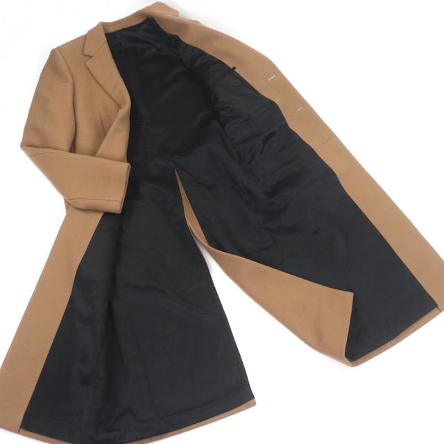 美品□CELINE セリーヌ 2M257758E カシミヤ30％ ロゴボタン チェスターコート ロングコート ブラウン 44 イタリア製 正規品 メンズ_2