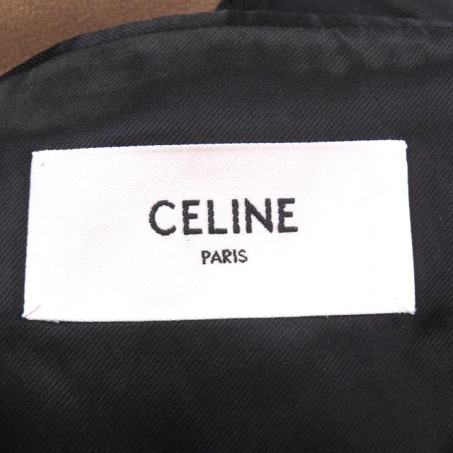 美品□CELINE セリーヌ 2M257758E カシミヤ30％ ロゴボタン チェスターコート ロングコート ブラウン 44 イタリア製 正規品 メンズ_5