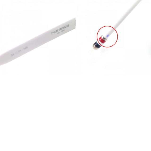 美品△THOM BROWNE トムブラウン TB-501-E-T-NVY-WHT-54-AF サングラス アイウェア ネイビー ホワイト 54□21-148 日本製 メンズ_9
