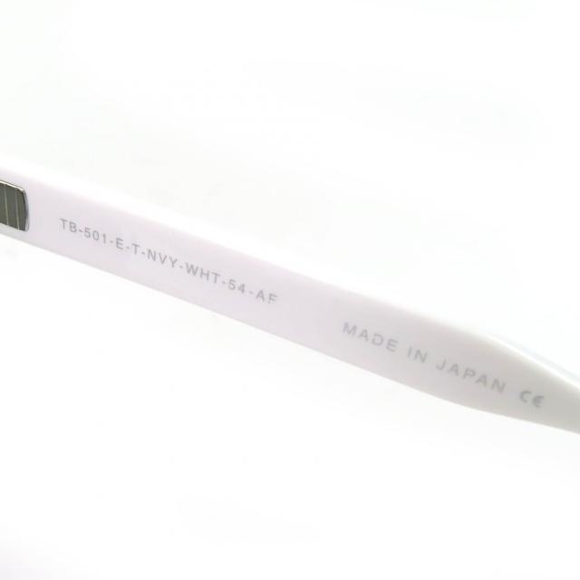 美品△THOM BROWNE トムブラウン TB-501-E-T-NVY-WHT-54-AF サングラス アイウェア ネイビー ホワイト 54□21-148 日本製 メンズ_8