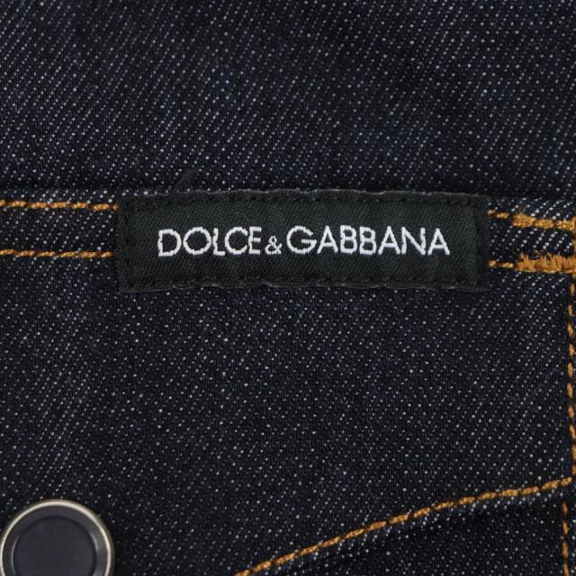 極美品▼DOLCE&amp;GABBANA ドルチェ＆ガッバーナ G5GB1D 黒タグ ロングスリーブ デニム 長袖シャツ インディゴ アイスブルー 42 正規品_4