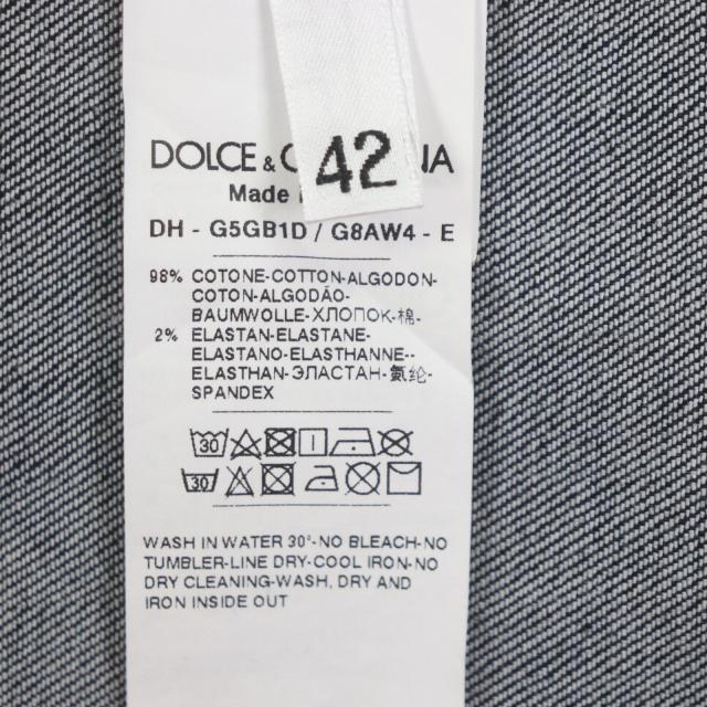極美品▼DOLCE&amp;GABBANA ドルチェ＆ガッバーナ G5GB1D 黒タグ ロングスリーブ デニム 長袖シャツ インディゴ アイスブルー 42 正規品_7