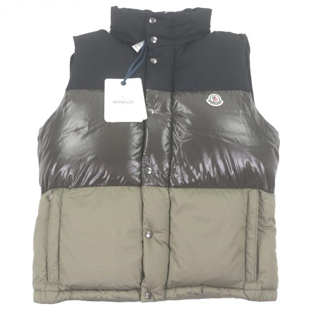 未使用品□MONCLER モンクレール 2021年製 AVEILLAN GIUBBOTTO 2WAY ダウンベスト ダウンジャケット カーキ ブラック 3 正規品 メンズ_1