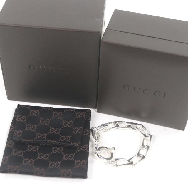 極美品□GUCCI グッチ ヴィンテージ フィガロ SV925 トムフォード期 チェーン ブレスレット シルバー 箱・袋付 イタリア製 重量31.27g_1