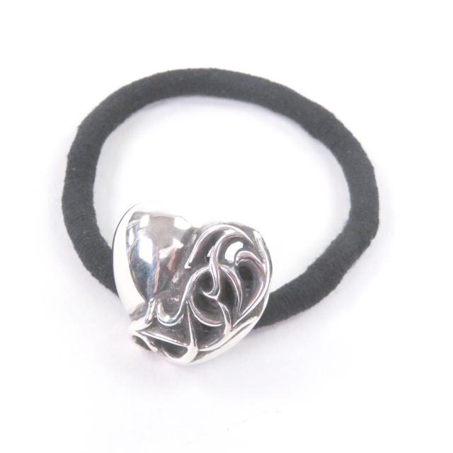 美品□CHROME HEARTS クロムハーツ  HAIRBAND  ハート コンチョ ヘアゴム ヘアアクセサリー シルバー925  メンズ レディース オススメ