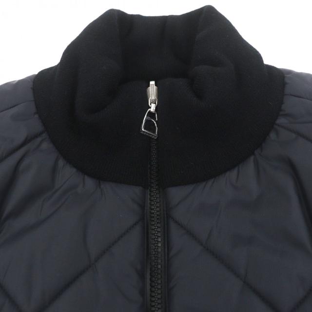 極美品▼HERMES エルメス 襟カシミヤ100% リバーシブル 中綿入り キルティング ZIPUP ダウンベスト ブラック M 日本サイズS相当 メンズ_2