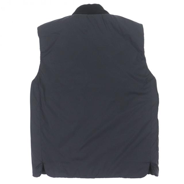 極美品▼HERMES エルメス 襟カシミヤ100% リバーシブル 中綿入り キルティング ZIPUP ダウンベスト ブラック M 日本サイズS相当 メンズ_4