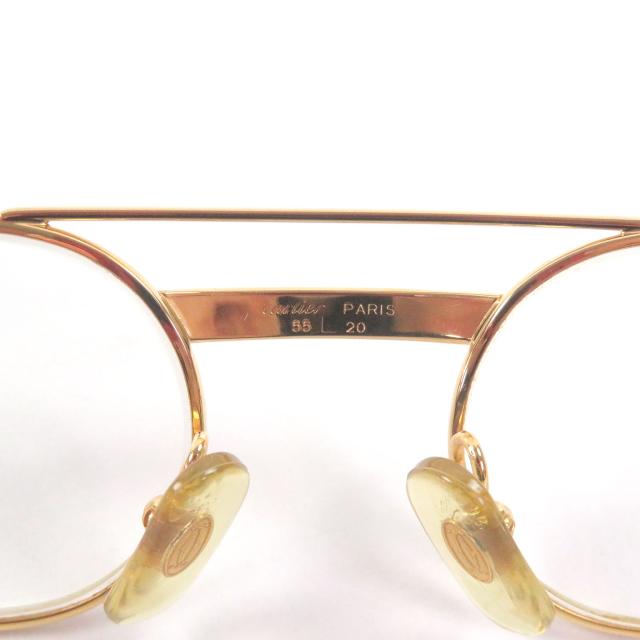 美品□Cartier カルティエ ヴィンテージ ツーブリッジ トリニティ オーバル メガネ 眼鏡 アイウェア ゴールド ボルドー 55□20 度入 仏製