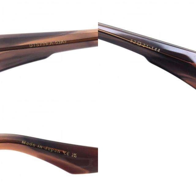 未使用品▼DITA ディータ DTS739 LEVELE スクエア アジアンフィット サングラス クリアブラウン 52□21-144 デモレンズ_9