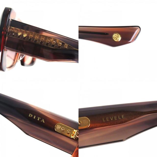 未使用品▼DITA ディータ DTS739 LEVELE スクエア アジアンフィット サングラス クリアブラウン 52□21-144 デモレンズ_8