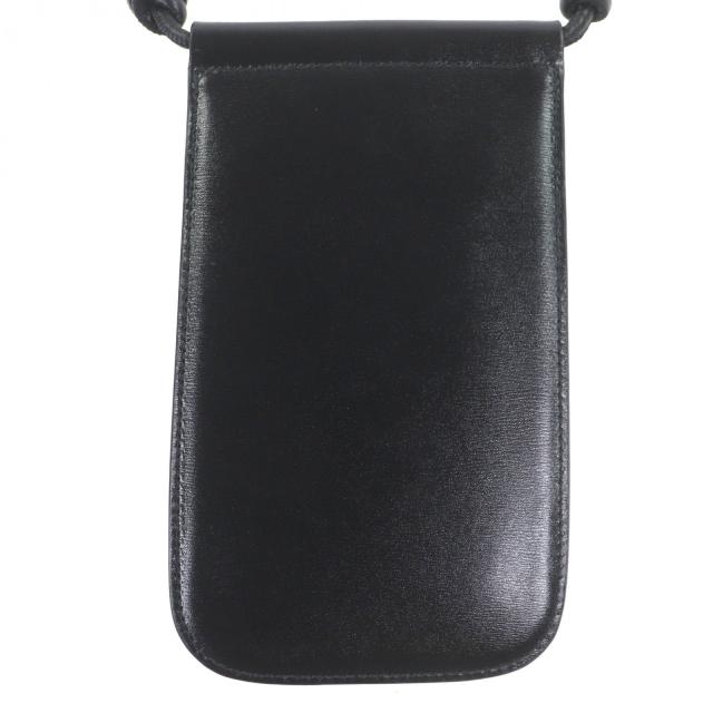 極美品▼JIL SANDER ジルサンダー GIRO PHONE CASE レザー ロゴプリント ショルダー 携帯ケース ブラック イタリア製 メンズ レディース_3