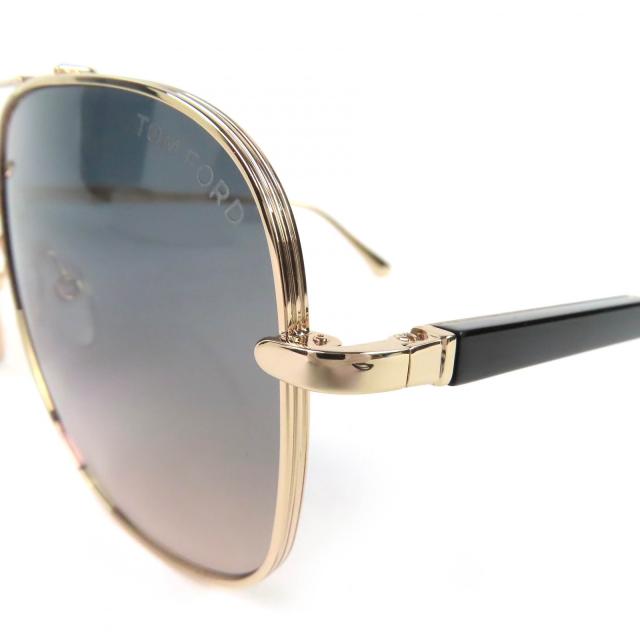 美品△TOM FORD トムフォード TF669 28B Jude ジュード ツーブリッジ サングラス ゴールド ブラック 60□15 145 箱・ケース付き 伊製_7