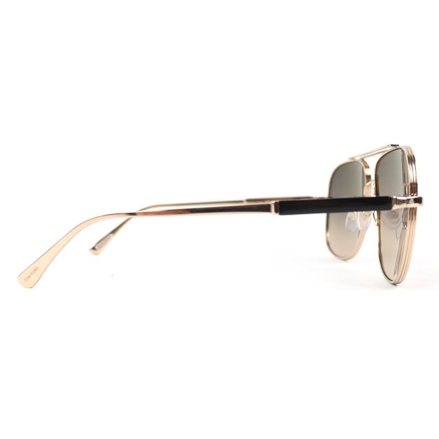美品△TOM FORD トムフォード TF669 28B Jude ジュード ツーブリッジ サングラス ゴールド ブラック 60□15 145 箱・ケース付き 伊製_4