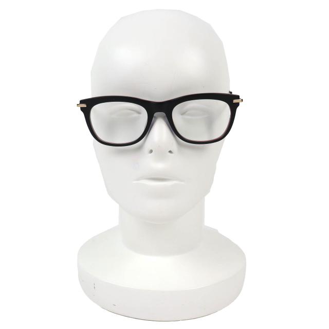 極美品△THOM BROWNE トムブラウン TB-712-A-BLK-GLD-5 スクエア メガネ アイウェア トリコロール マッドブラック ゴールド 52□21-141