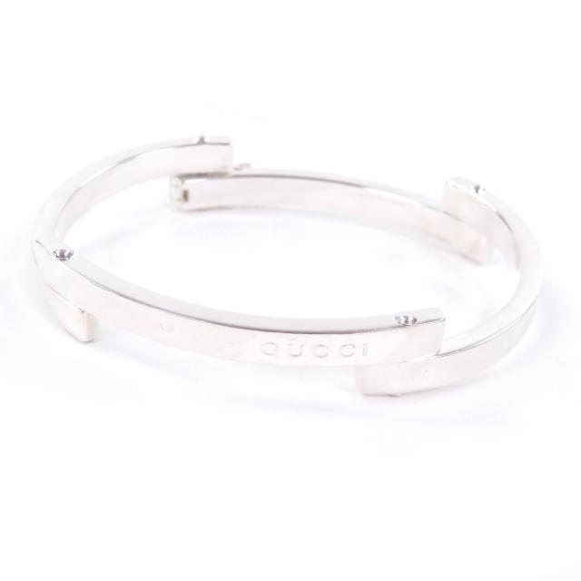 美品□GUCCI グッチ ヴィンテージ SV925 バーリンク バングル ブレスレット アクセサリー シルバー イタリア製 重量33.07g レディース