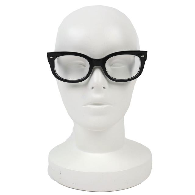 美品△EFFECTOR エフェクター MARS マーズ スクエア メガネ 眼鏡 アイウェア 黒縁 ブラック シルバー 度入り 日本製 メンズ オススメ◎