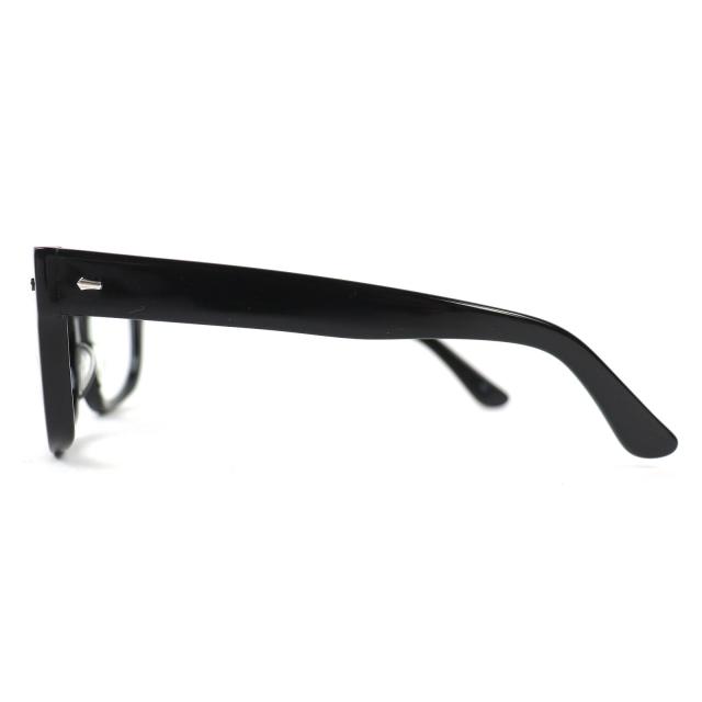 美品△EFFECTOR エフェクター MARS マーズ スクエア メガネ 眼鏡 アイウェア 黒縁 ブラック シルバー 度入り 日本製 メンズ オススメ◎