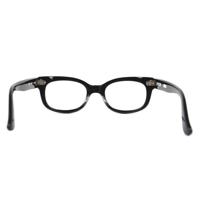 美品△EFFECTOR エフェクター MARS マーズ スクエア メガネ 眼鏡 アイウェア 黒縁 ブラック シルバー 度入り 日本製 メンズ オススメ◎