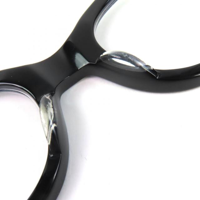 美品△EFFECTOR エフェクター MARS マーズ スクエア メガネ 眼鏡 アイウェア 黒縁 ブラック シルバー 度入り 日本製 メンズ オススメ◎