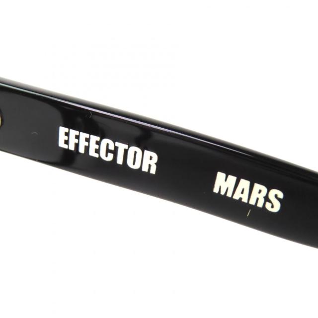 美品△EFFECTOR エフェクター MARS マーズ スクエア メガネ 眼鏡 アイウェア 黒縁 ブラック シルバー 度入り 日本製 メンズ オススメ◎