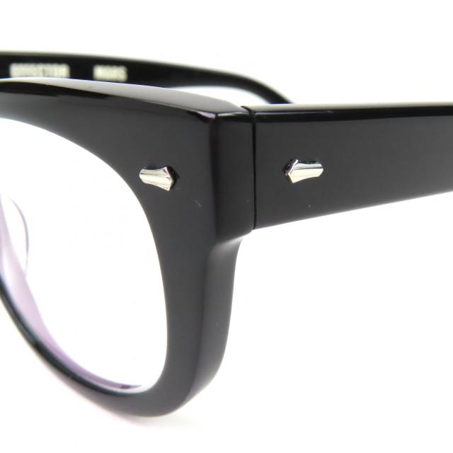美品△EFFECTOR エフェクター MARS マーズ スクエア メガネ 眼鏡 アイウェア 黒縁 ブラック シルバー 度入り 日本製 メンズ オススメ◎