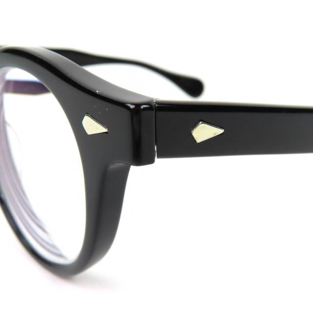 美品△JULIUS TART OPTICAL ジュリアスタートオプティカル HAROLD ハロルド ボストン メガネ 眼鏡 アイウェア ブラック シルバー 度入り