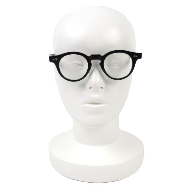 美品△JULIUS TART OPTICAL ジュリアスタートオプティカル HAROLD ハロルド ボストン メガネ 眼鏡 アイウェア ブラック シルバー 度入り