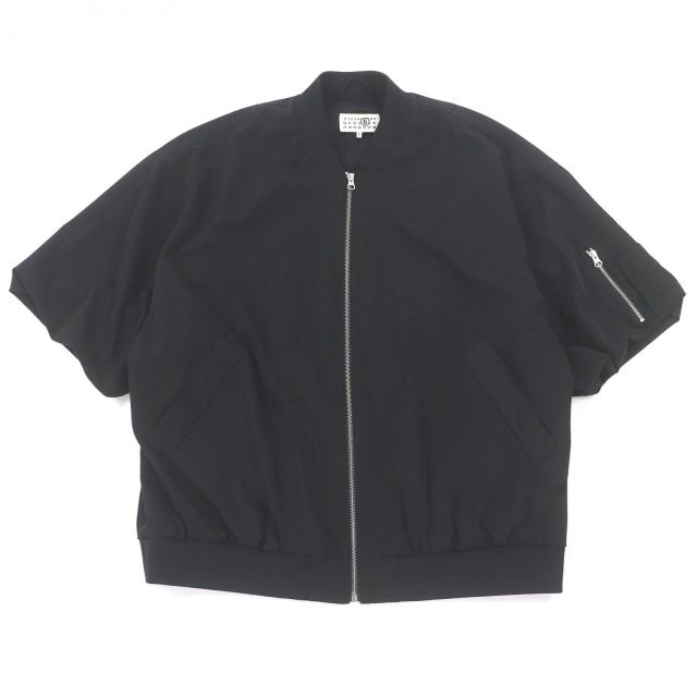 極美品□MM6 Maison Margiela エムエムシックス メゾンマルジェラ S52AM0295 ハーフスリーブ ジップブルゾン XS イタリア製 正規品