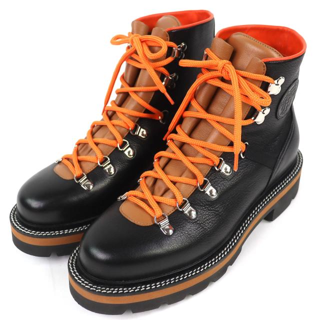 美品△HERMES エルメス 232943Z Hike ハイク レザー Hロゴ トレッキングブーツ ショートブーツ ブラック 41 箱・保存袋付き 伊製 メンズ