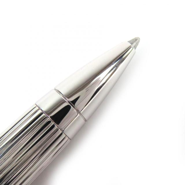 極美品△JORG HYSEK ヨルグ イゼック クロコダイルレザーケース付き ロゴ刻印 ツイスト式 ボールペン シルバー レッド メンズ 筆記確認済_4