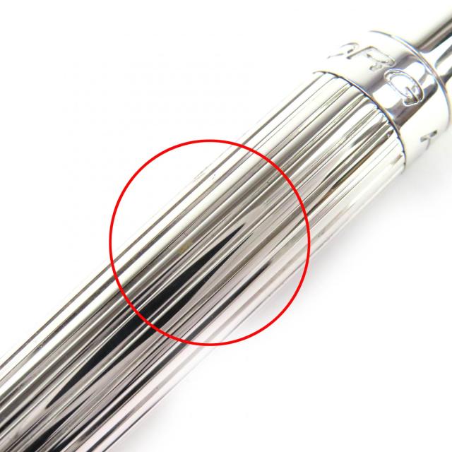 極美品△JORG HYSEK ヨルグ イゼック クロコダイルレザーケース付き ロゴ刻印 ツイスト式 ボールペン シルバー レッド メンズ 筆記確認済_8
