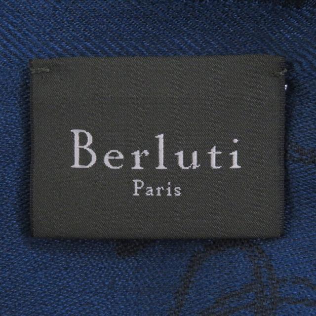 極美品□Berluti ベルルッティ カシミヤ シルク カリグラフィ フリンジ