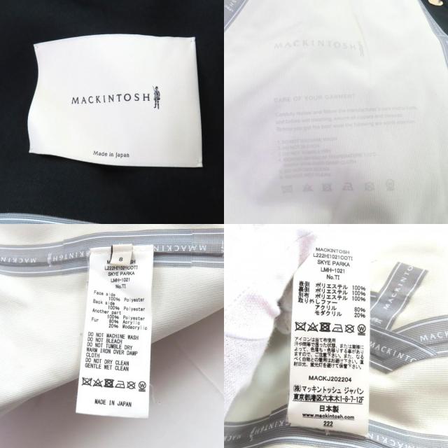 美品★Mackintosh マッキントッシュ L222HI1021COTI フェイクファー・フード付 ゴム引き コート ブラック 8 日本製 正規品 レディース_8
