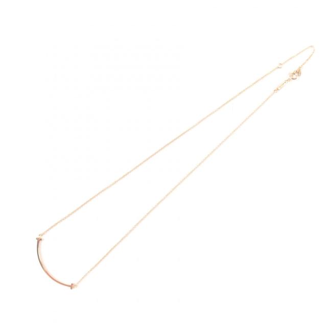 極美品★ティファニー ティファニーT スマイルペンダント スモール 現行品 K18 750(PG) 45.8cm 箱・ケース付 重量2.72g_4
