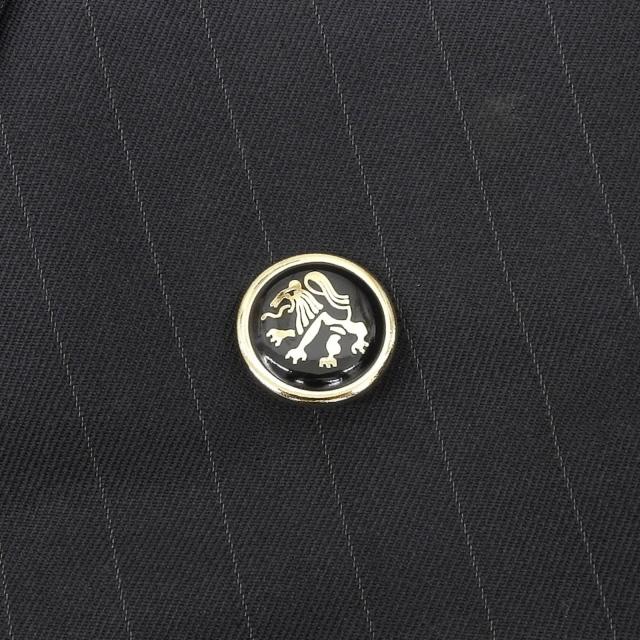 美品▲Dunhill ダンヒル ストライプ柄 エンブレムボタン付 ダブルブレスト ブレザー テーラードジャケット ネイビー Lサイズ相当 メンズ_5