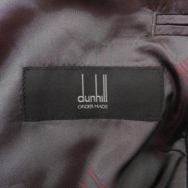 美品▲Dunhill ダンヒル ストライプ柄 エンブレムボタン付 ダブルブレスト ブレザー テーラードジャケット ネイビー Lサイズ相当 メンズ_6
