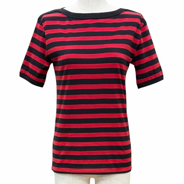 未使用品◇CELINE セリーヌ 2X059328E コットン100％ バイエディスリマン ボーダー柄 ボートネック 半袖Ｔシャツ XS 正規品 レディース