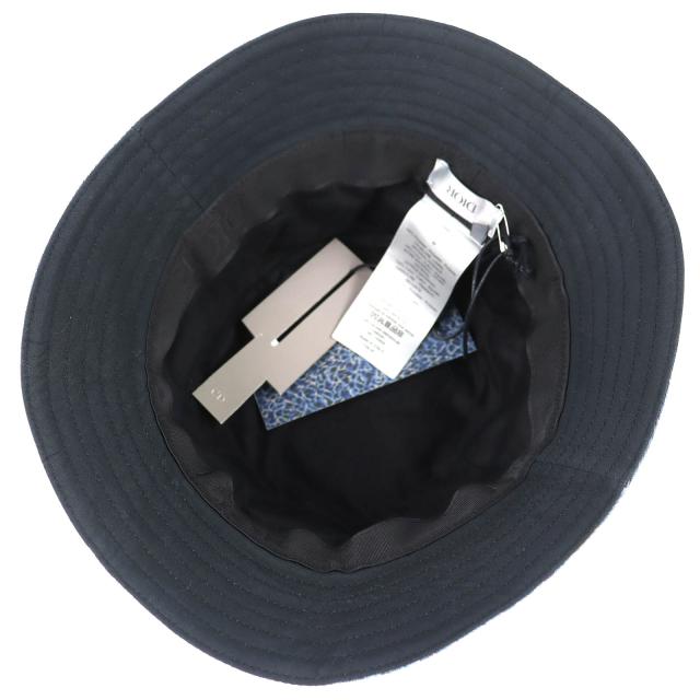 未使用品△DIOR Parley ディオールオム パーレイ 293C906D5547 レオパード柄 バケットハット 帽子 ブルー系 M イタリア製 正規品 メンズ_4