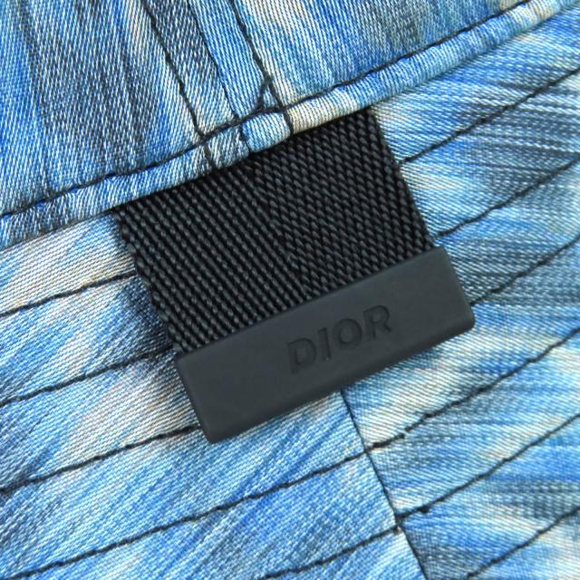 未使用品△DIOR Parley ディオールオム パーレイ 293C906D5547 レオパード柄 バケットハット 帽子 ブルー系 M イタリア製 正規品 メンズ_5