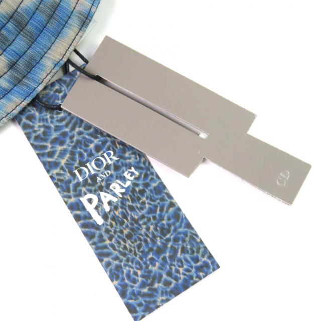 未使用品△DIOR Parley ディオールオム パーレイ 293C906D5547 レオパード柄 バケットハット 帽子 ブルー系 M イタリア製 正規品 メンズ_9