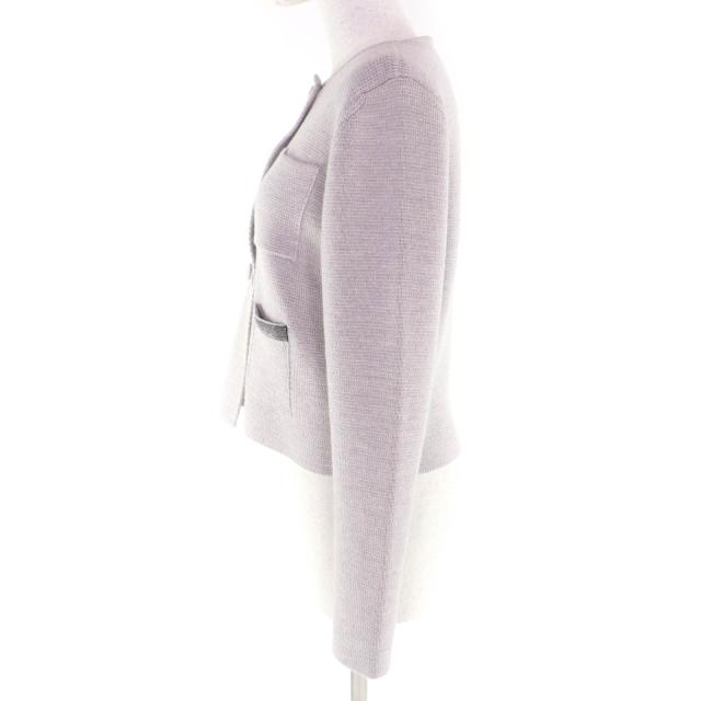 極美品★FABIANA FILIPPI ファビアナ フィリッピ GCD223F518H730 メリノウール100％ スタッズ付 ノーカラー ニット ジャケット 40 正規品_1