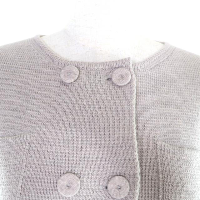 極美品★FABIANA FILIPPI ファビアナ フィリッピ GCD223F518H730 メリノウール100％ スタッズ付 ノーカラー ニット ジャケット 40 正規品_3