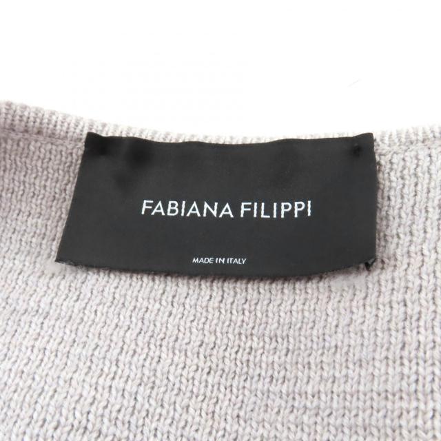 極美品★FABIANA FILIPPI ファビアナ フィリッピ GCD223F518H730 メリノウール100％ スタッズ付 ノーカラー ニット ジャケット 40 正規品_6