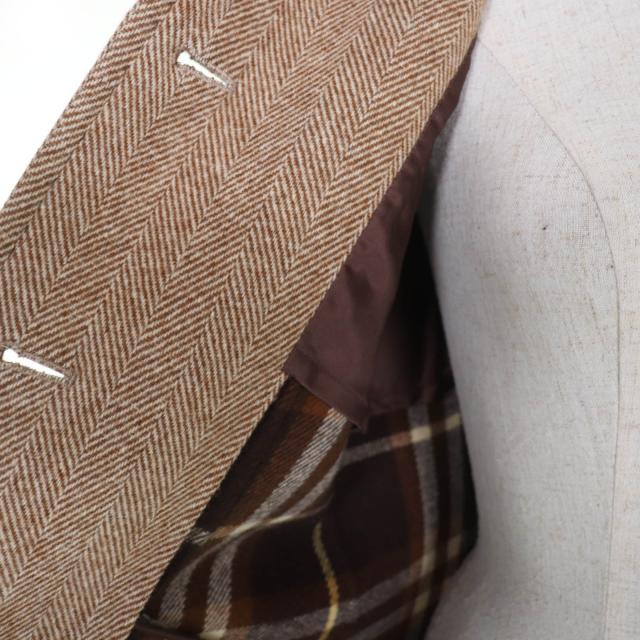 極美品☆BURBERRY LONDON バーバリーロンドン ウール カシミヤ フォックスファー・ロゴボタン付 コート ブラウン系 40 正規品 レディース_4