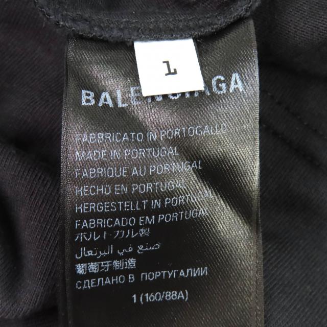 美品△BALENCIAGA バレンシアガ 24SS 739037 銀座店OPEN記念 東京タワープリント ダメージ加工 オーバーサイズ 半袖Ｔシャツ 黒 1 正規品_7