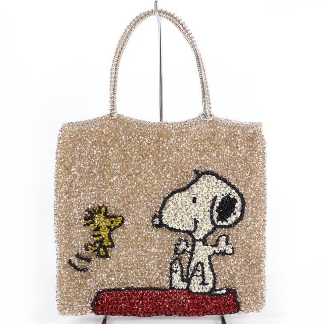 未使用品☆ANTEPRIMA アンテプリマ PB24SFE0JK SNOOPY COLLECTION スヌーピー スクエア ワイヤー トートバッグ ゴールド系 定価97900円