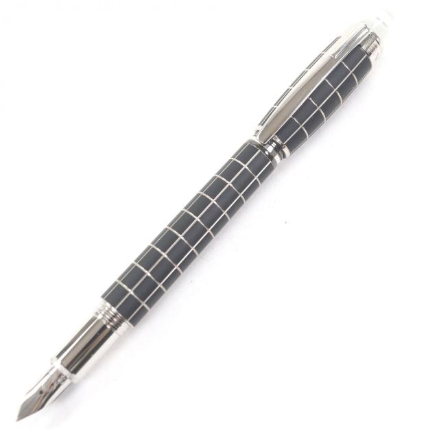 極美品□MONTBLANC モンブラン スターウォーカー ペン先14K Mニブ メタルラバー ウィンドウペン 万年筆 ブラック シルバー ドイツ製