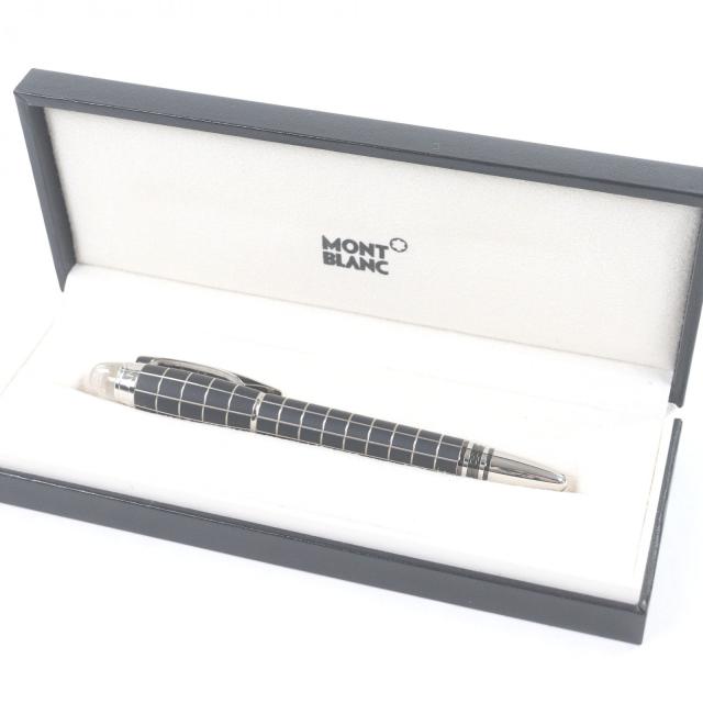 極美品□MONTBLANC モンブラン スターウォーカー ペン先14K Mニブ メタルラバー ウィンドウペン 万年筆 ブラック シルバー ドイツ製_1