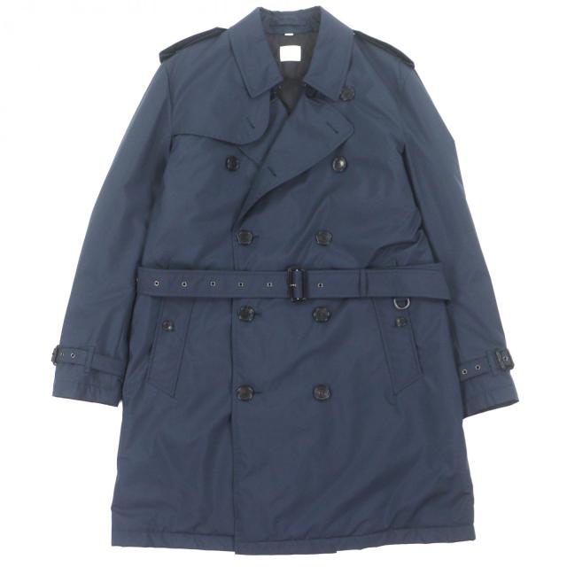 極美品▽BURBERRY バーバリー 8018793 ロゴ入りボタン ベルト付き 